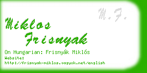 miklos frisnyak business card