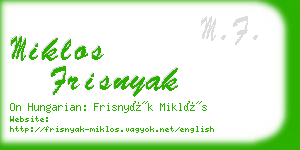 miklos frisnyak business card